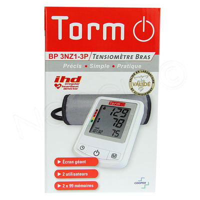 TORM Tensiomètre de Bras BP 3KD1-3N Oscillométrique - Tension Artérielle -  Bte/1